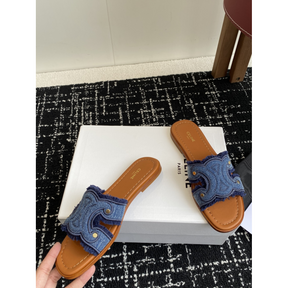 Sandália Celine Marina Finged Mule em Denim