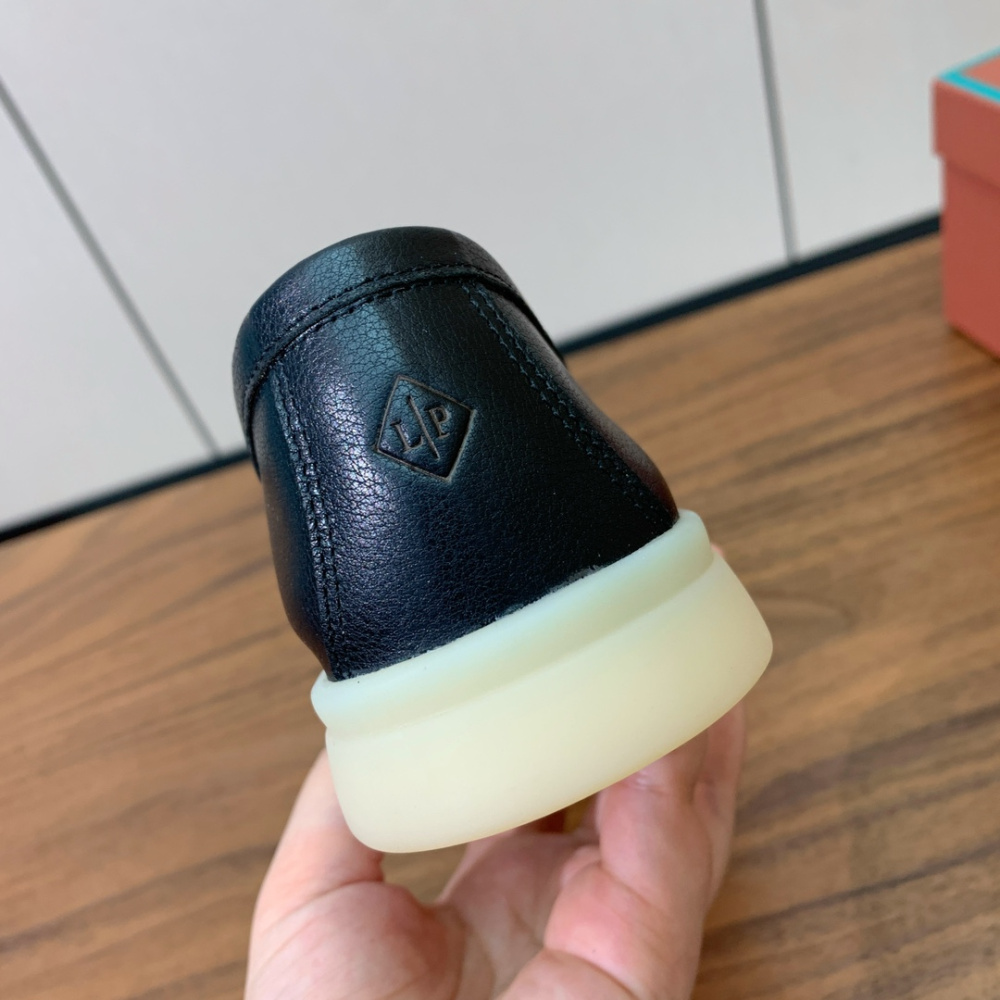 Summer Charms Walk Loro Piana Loafer Couro Preto