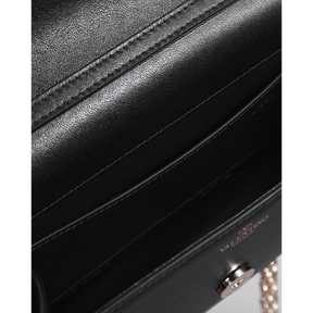 Bolsa Valentino Garavani Locò de Ombro em Pele de Bezerro Ferragem Prata 20x11x5cm