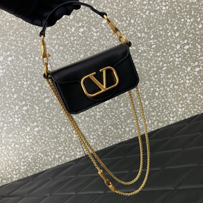 Bolsa Valentino Garavani Tiracolo AllTime de Couro 13x7x4.5cm (Preta e outras cores)