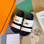 Sandália Hermès Jackson Couro Branco