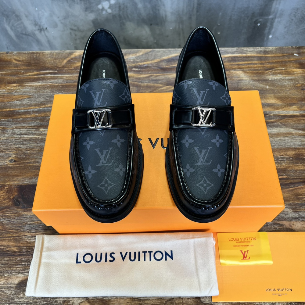 Louis Vuitton Loafer Major Couro Canvas Monogram Graphite