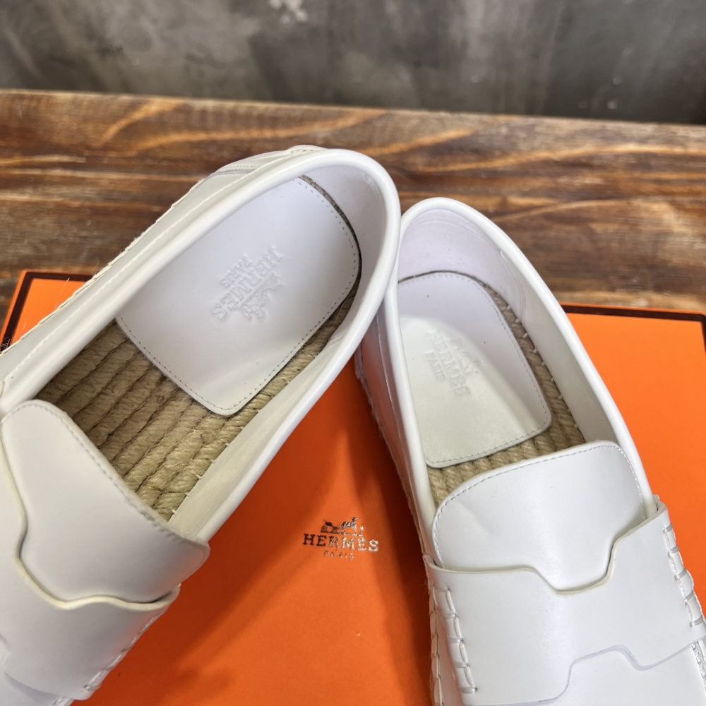 Alpargata TRIP Hermès em Couro Branco