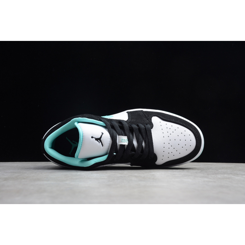 AIR JORDAN 1 LOW WHITE/BLACK-ISLAND GREEN