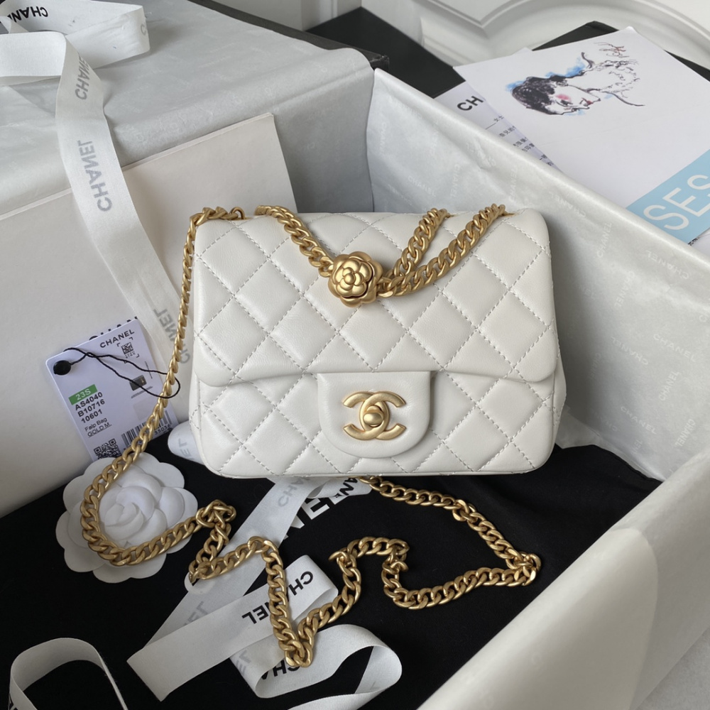 Bolsa Chanel Flap Branca 14.5X23.5X7CM