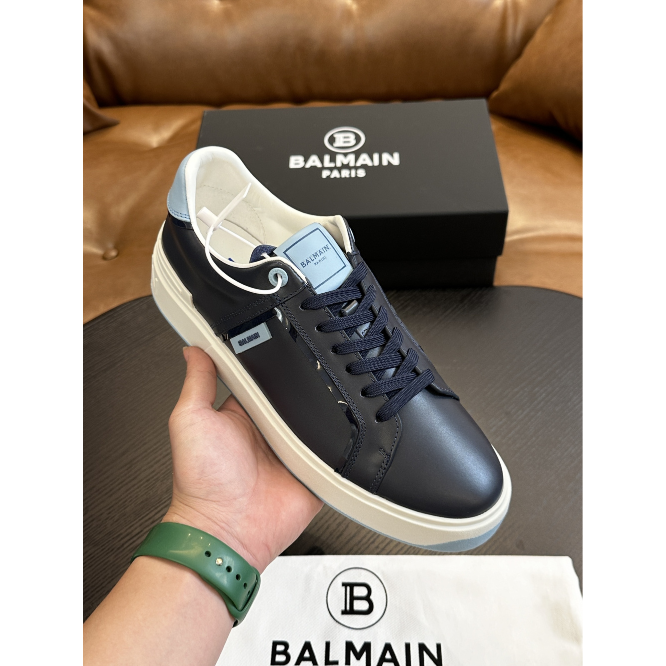Tênis Balmain B-Court Azul Marinho