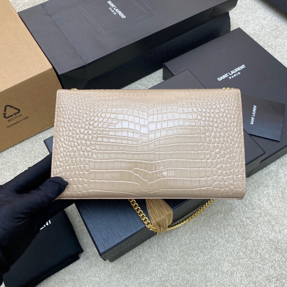 Bolsa Saint Laurent YSL Kate em Couro Croco 24x14.5x5.5cm (5 cores)