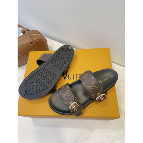 Sandália Louis Vuitton Mule Bom dia Monogram Marrom