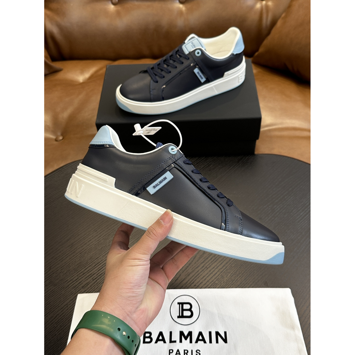 Tênis Balmain B-Court Azul Marinho