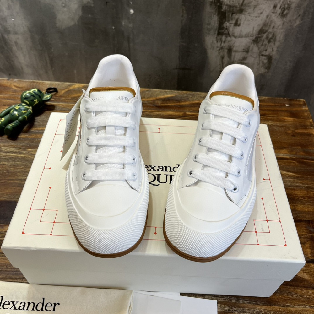 Tênis Alexander Mcqueen Skate Deck Plimsoll Branco/Marrom