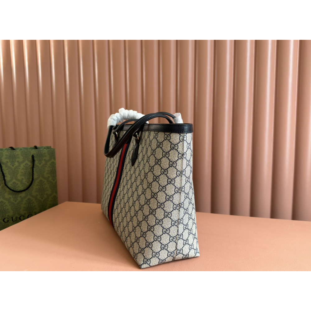 Bolsa Gucci Tote Ophidia GG Preta 38x28x14cm