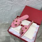 Sandália Valentino Garavani Roman Stud Mules Rosa