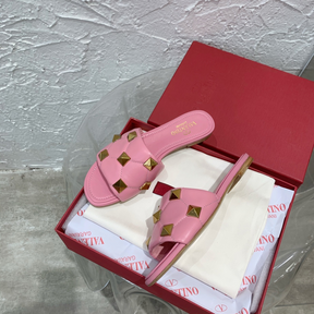 Sandália Valentino Garavani Roman Stud Mules Rosa
