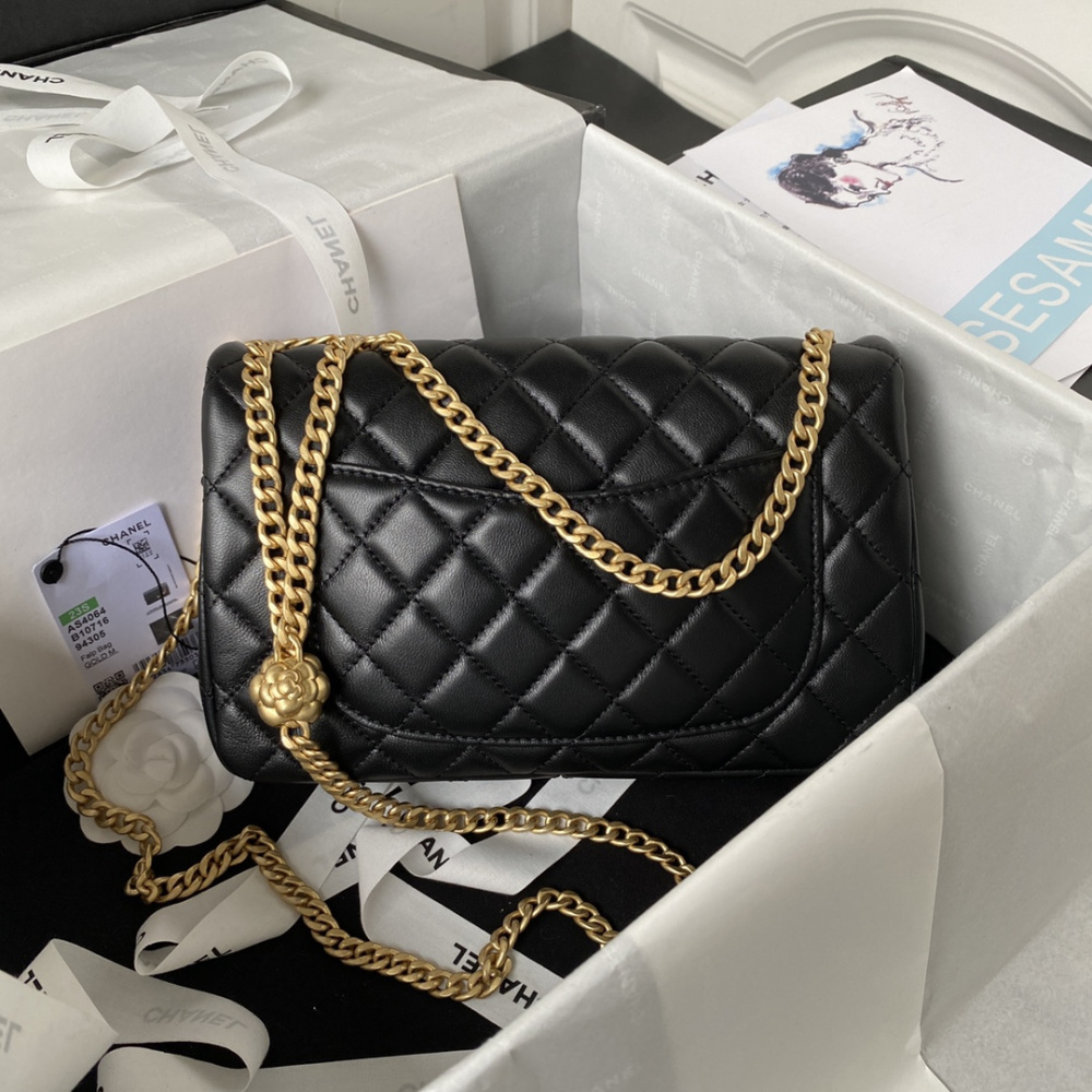 Bolsa Chanel Flap Preta 14.5X23.5X7CM
