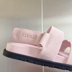 Sandália Hermès Genius em Camurça Rosa