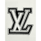 Camiseta de Algodão Louis Vuitton Logo LV Bordado Branca