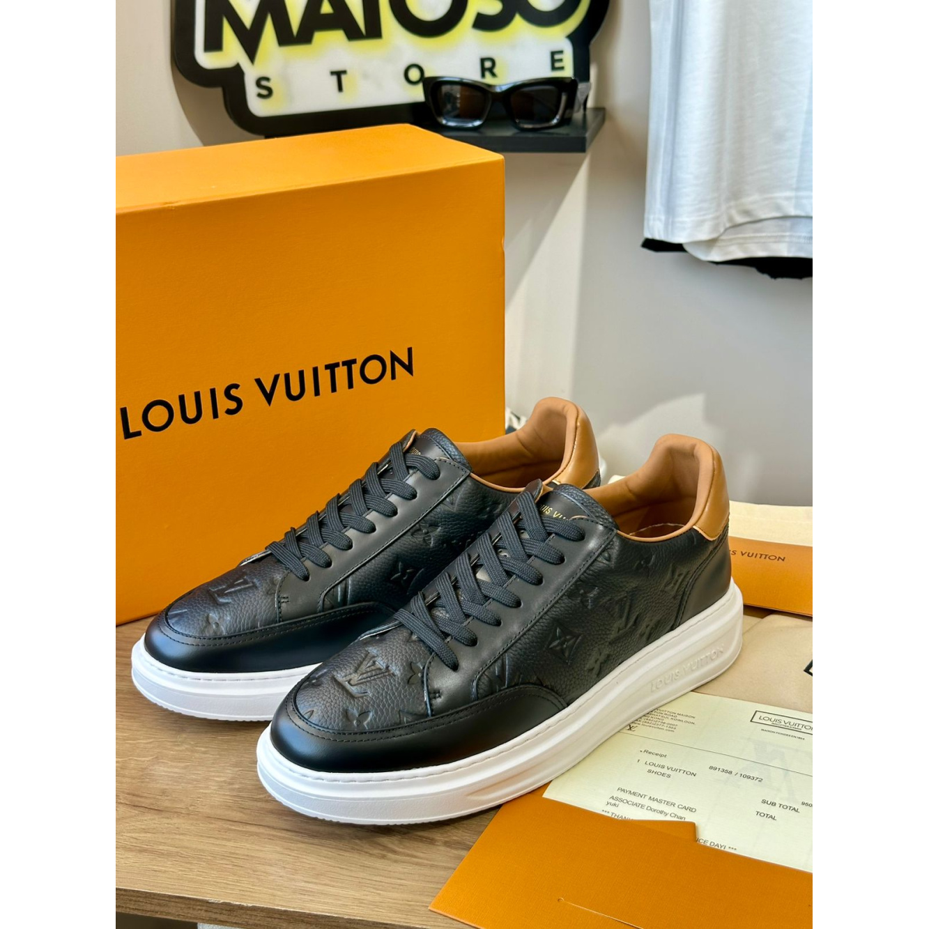 Tênis Louis Vuitton Beverly Hills Preto c/marron