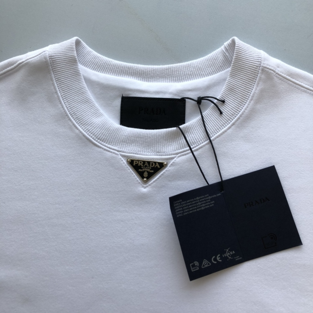 Moletom Prada com Logo Triangular Branca