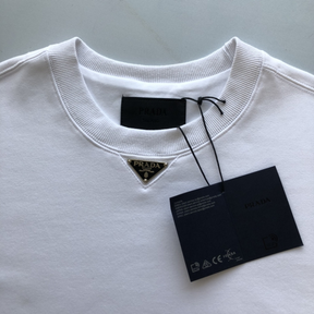 Moletom Prada com Logo Triangular Branca