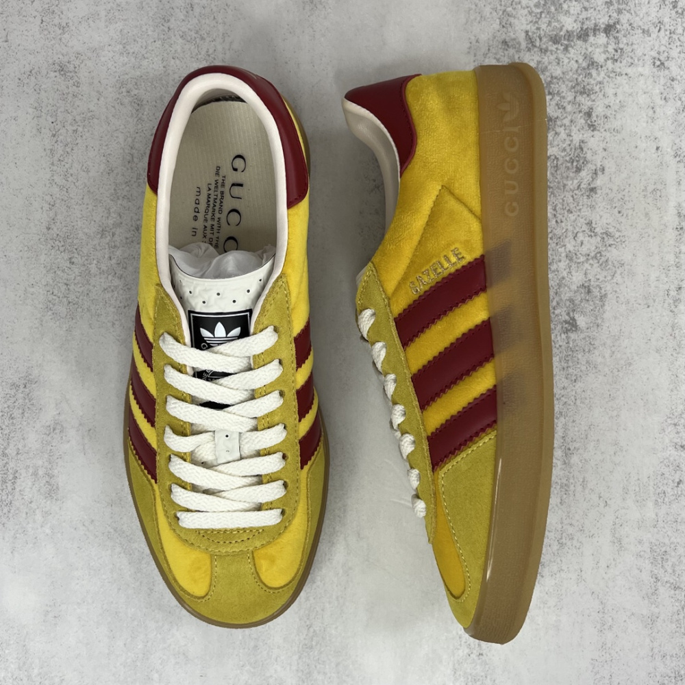 Tênis Gucci x Adidas Gazelle Amarelo/Vermelho