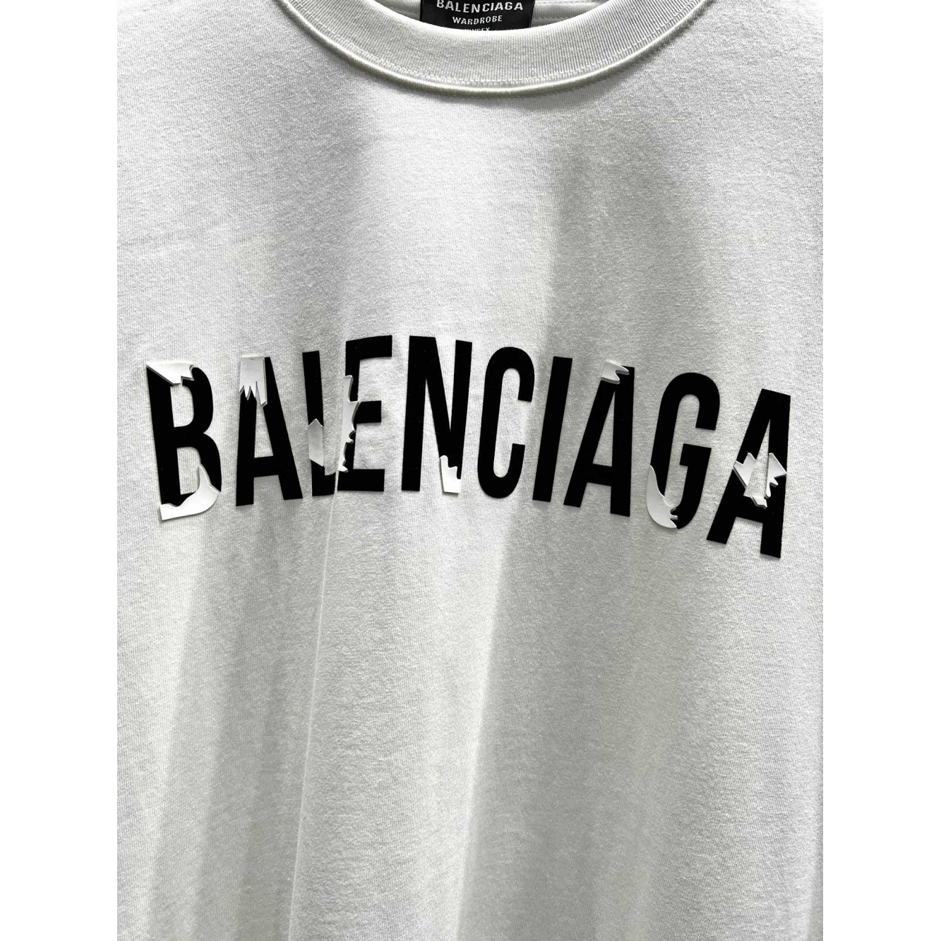 Camiseta de Algodão Balenciaga com estampa de Logo Branca