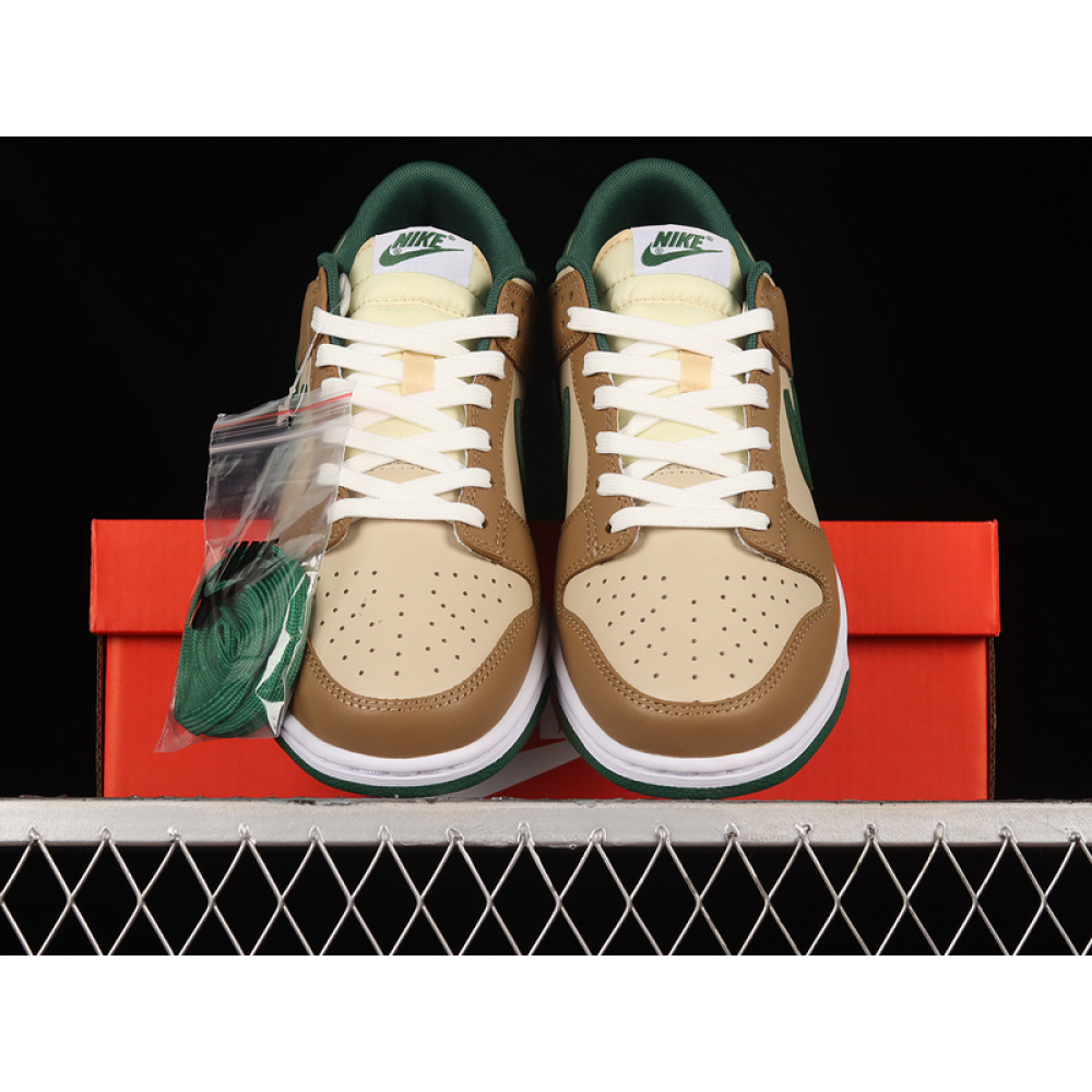 DUNK LOW RATTAN BROWN/CANYON GREEN/SAIL/WHITE/DEEP DRIFTWOOD BROWN