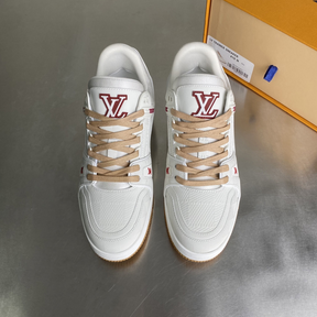 Tênis Louis Vuitton Trainer Branco Damier em relevo