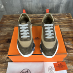 Tênis Hermès Bouncing Couro Verde/Laranja