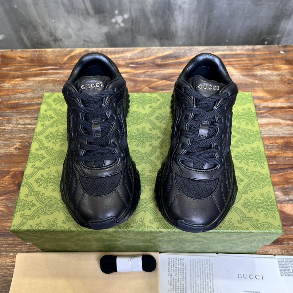 Tênis Gucci Ripple Couro Preto