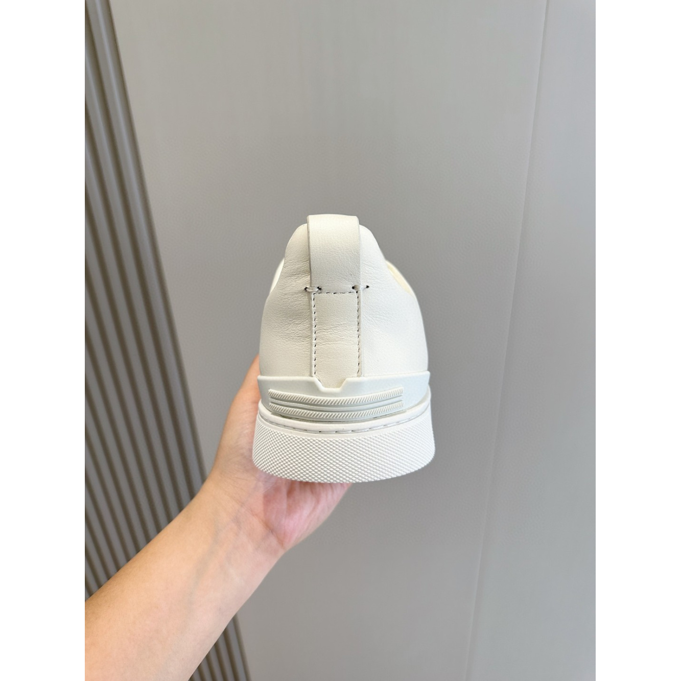 Zegna Triple Stitch Secondskin Couro Branco