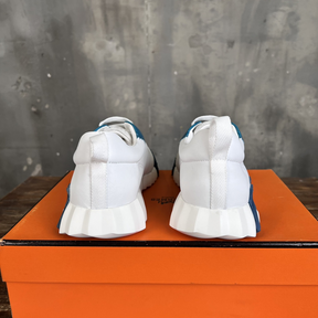 Tênis Hermès Bouncing Couro Branco/Azul