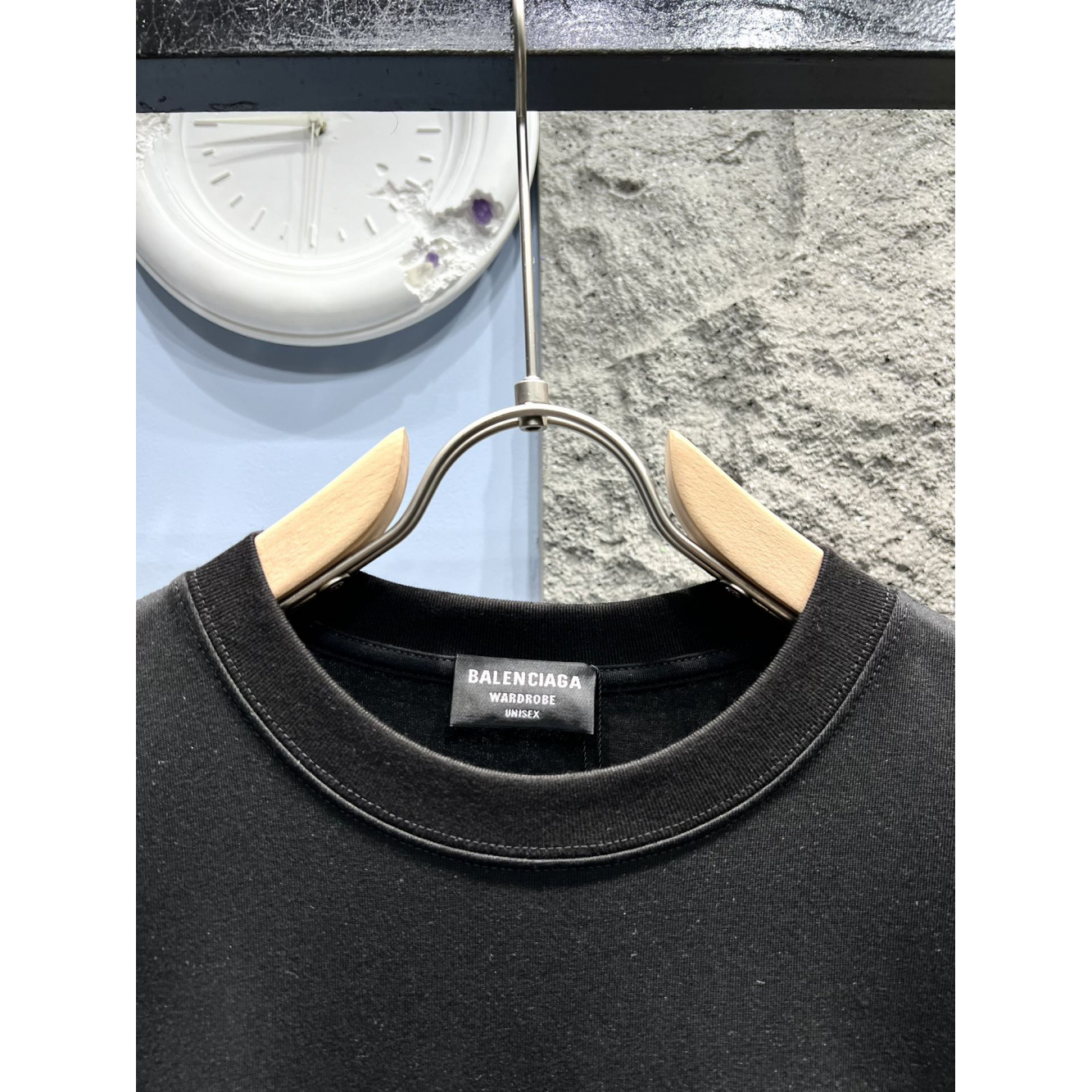Camiseta de Algodão Balenciaga com estampa de Logo Preta