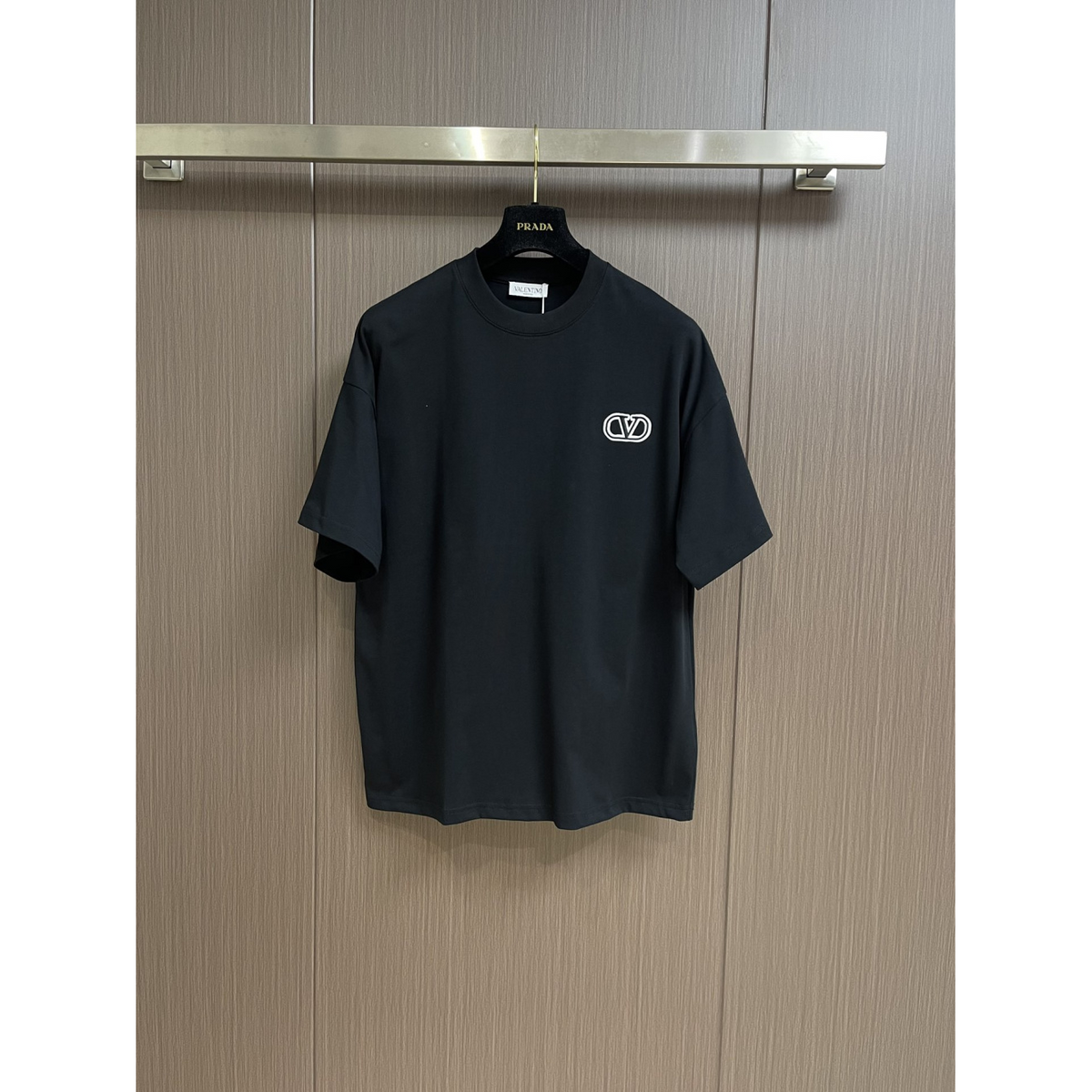 Camisa Valentino de algodão com VLogo Signature Preta