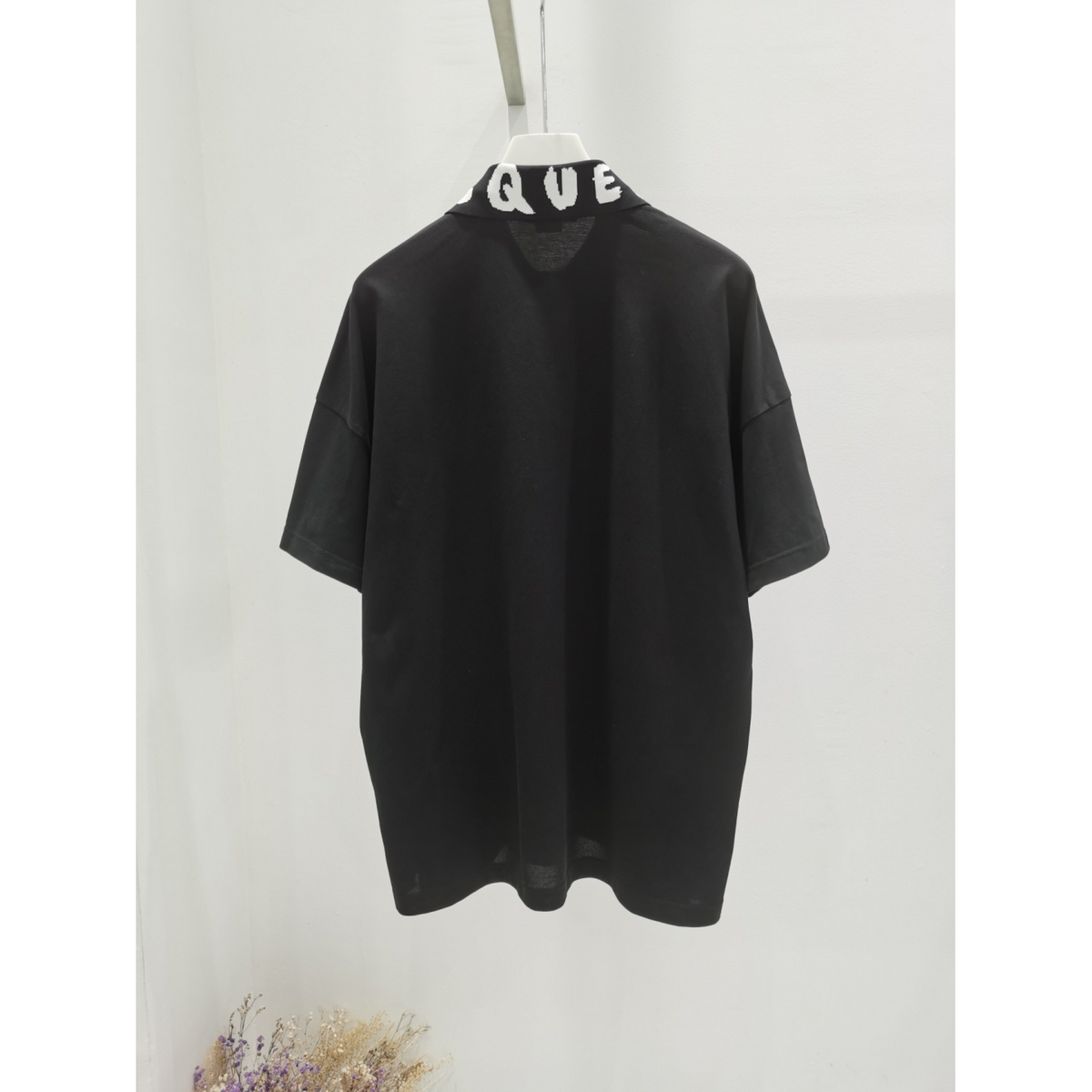 Camisa Polo de Algodão Alexander McQueen Preta