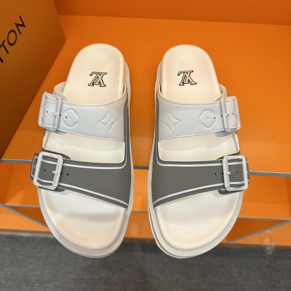 Chinelo Lv Trainer Branco/Cinza