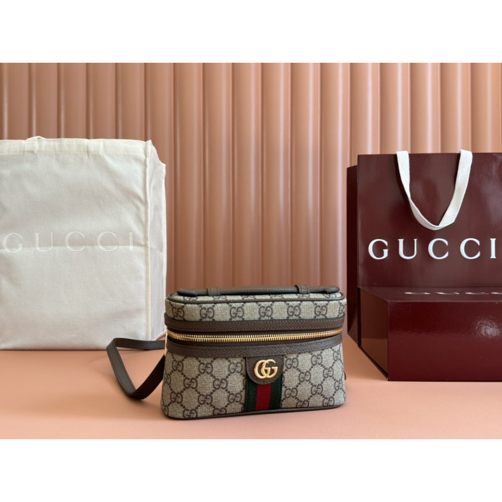 Bolsa Gucci Tote Ophidia Mini Marrom NEW 2025 20x12x6cm