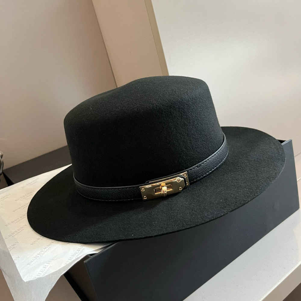 Chapéu Hermès Kelly Preto