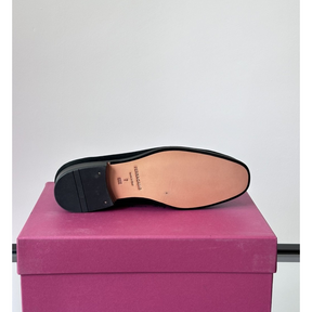 Sapato Mocassim Salvatore Ferragamo Social Camurça Preto com Fivela Gancini