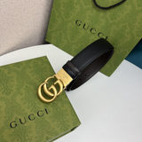 Cinto Gucci GG Dupla Face Preto/Marrom 3.7cm