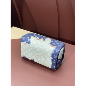 Necessaire Louis Vuitton LV Couro Monogram Denim Azul 28x15x16.5cm