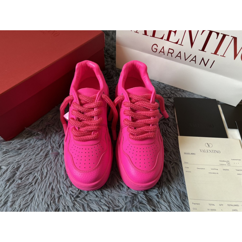 Tênis Valentino Garavani One Stud Couro Rosa Pink