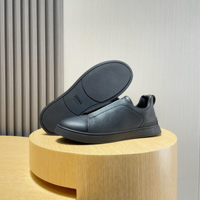 Zegna Triple Stitch em Couro All black