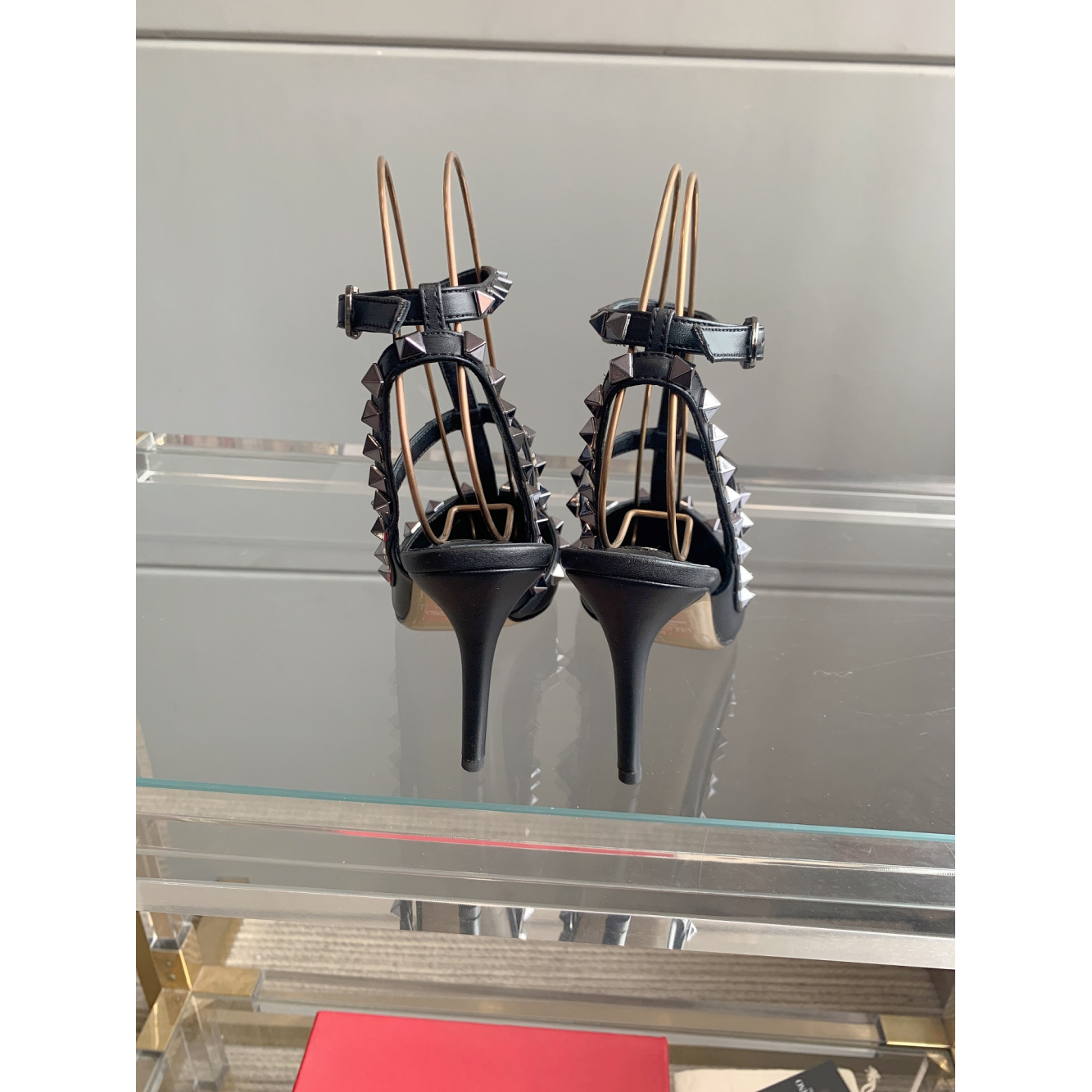 Sandália Salto Valentino Garavani Scarpin Rockstud 11cm Preto