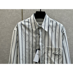Camisa Social Listrada Dior COUTURE Branca/Preta
