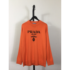 Moletom Prada com Logotipo Bordado Laranja