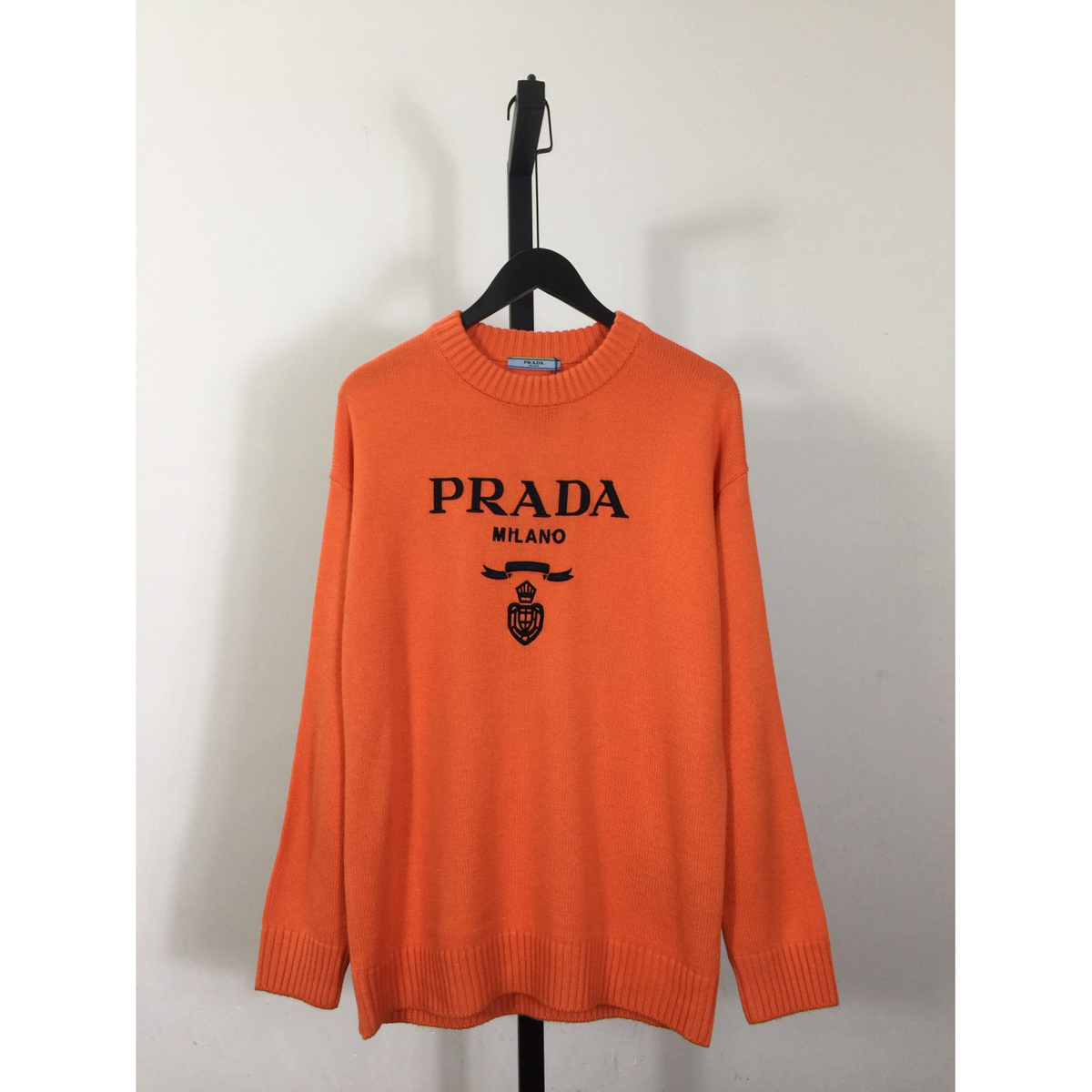 Moletom Prada com Logotipo Bordado Laranja