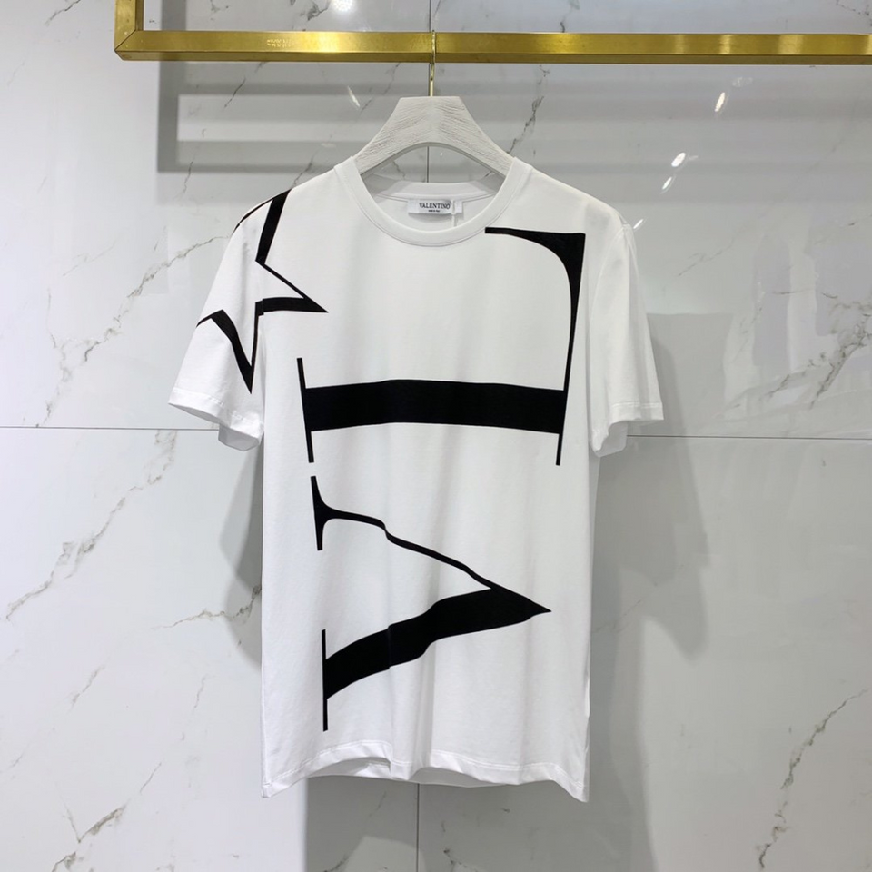 Camisa Valentino em algodão VLTN Logo Vertical com estrela Branca