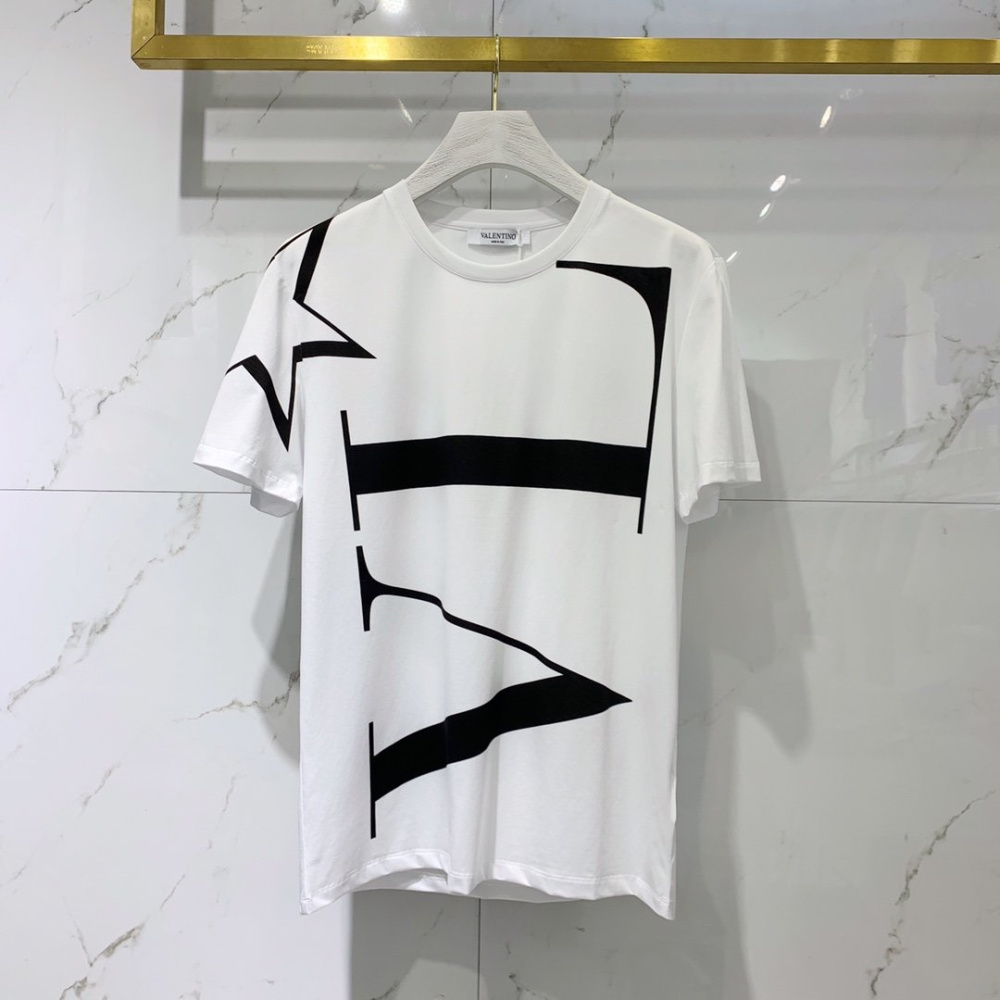 Camisa Valentino em algodão VLTN Logo Vertical com estrela Branca