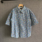 Camisa de Manga Curta com Cambraia Damier Louis Vuitton LV