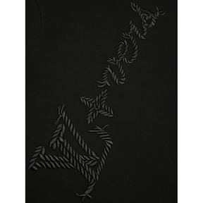 Camiseta de Algodão Louis Vuitton Logo LV Lovers Bordado Preta